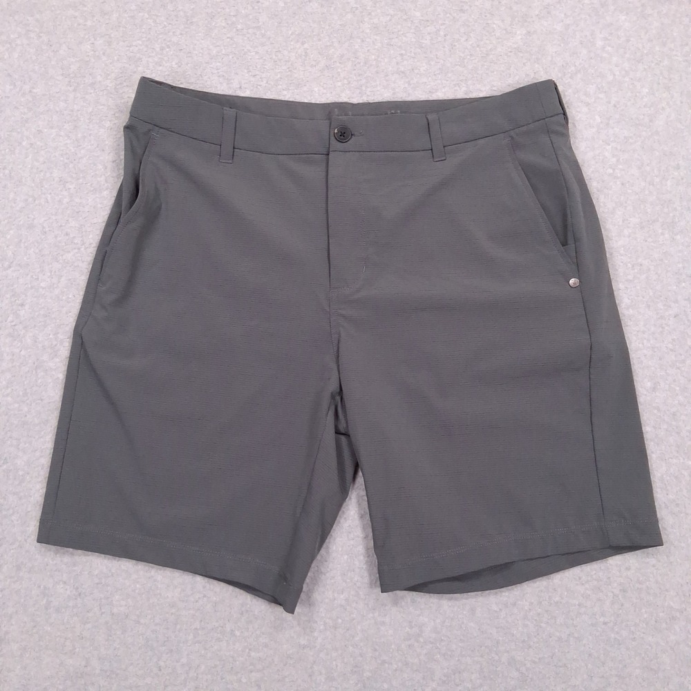 Vuori Pebble Shorts Mens 33 (35x8) Gray Stretch Performance Chino Striped V399